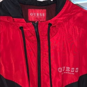 Red Guess windbreaker